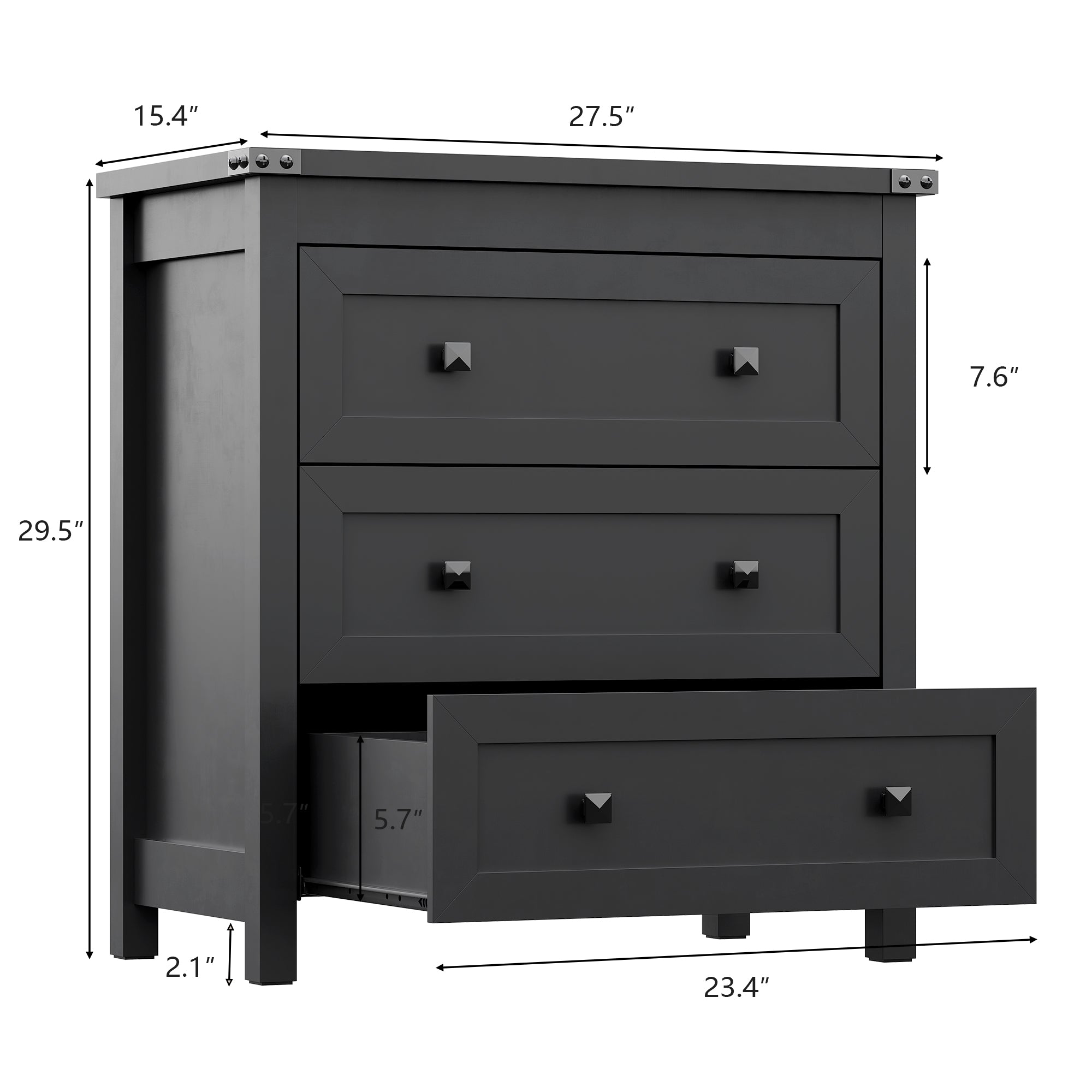 Sierra White 4-Drawer Dresser | Modern Farmhouse Accent Chest-White - main product image4