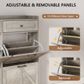 Anymaple Newport Gray 4-door shoe cabinet, top drawers for keys wallets accessories and entryway essentials