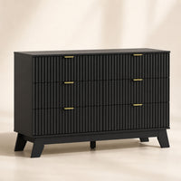 Linear Fluted 6-Drawer Wide Dresser