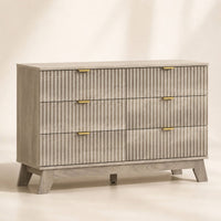 Linear Fluted 6-Drawer Wide Dresser