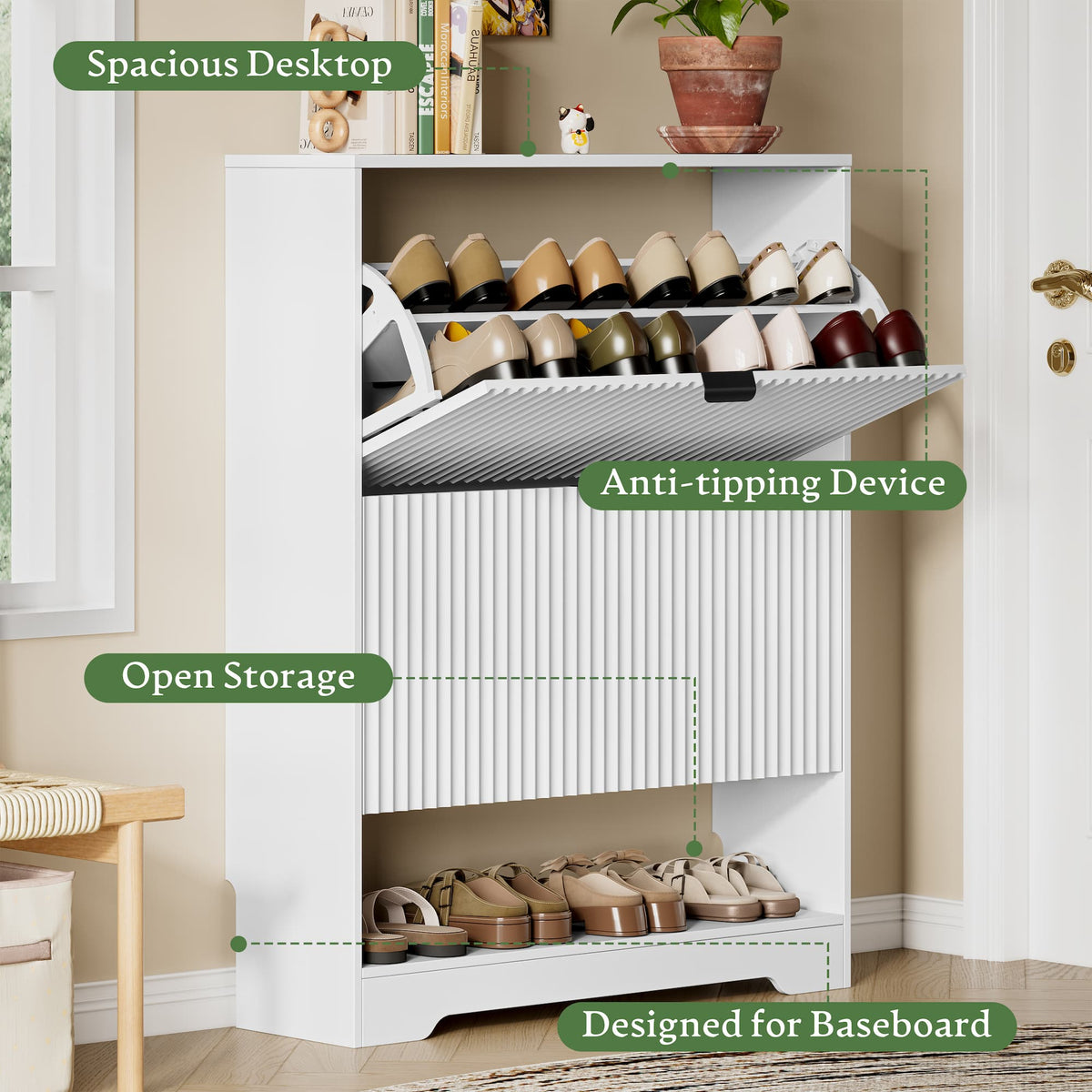 Linea 2-Door Shoes Cabinet