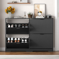 Linea Shoe Cabinet with 4 Flip Drawer