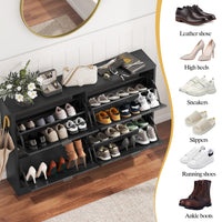 Linea Shoe Cabinet with 4 Flip Drawer