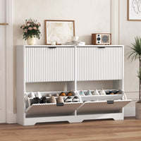 Linea Shoe Cabinet with 4 Flip Drawer