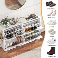 Linea Shoe Cabinet with 4 Flip Drawer