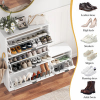Linea Shoes Cabinet with 3 Flip Drawers & Bench