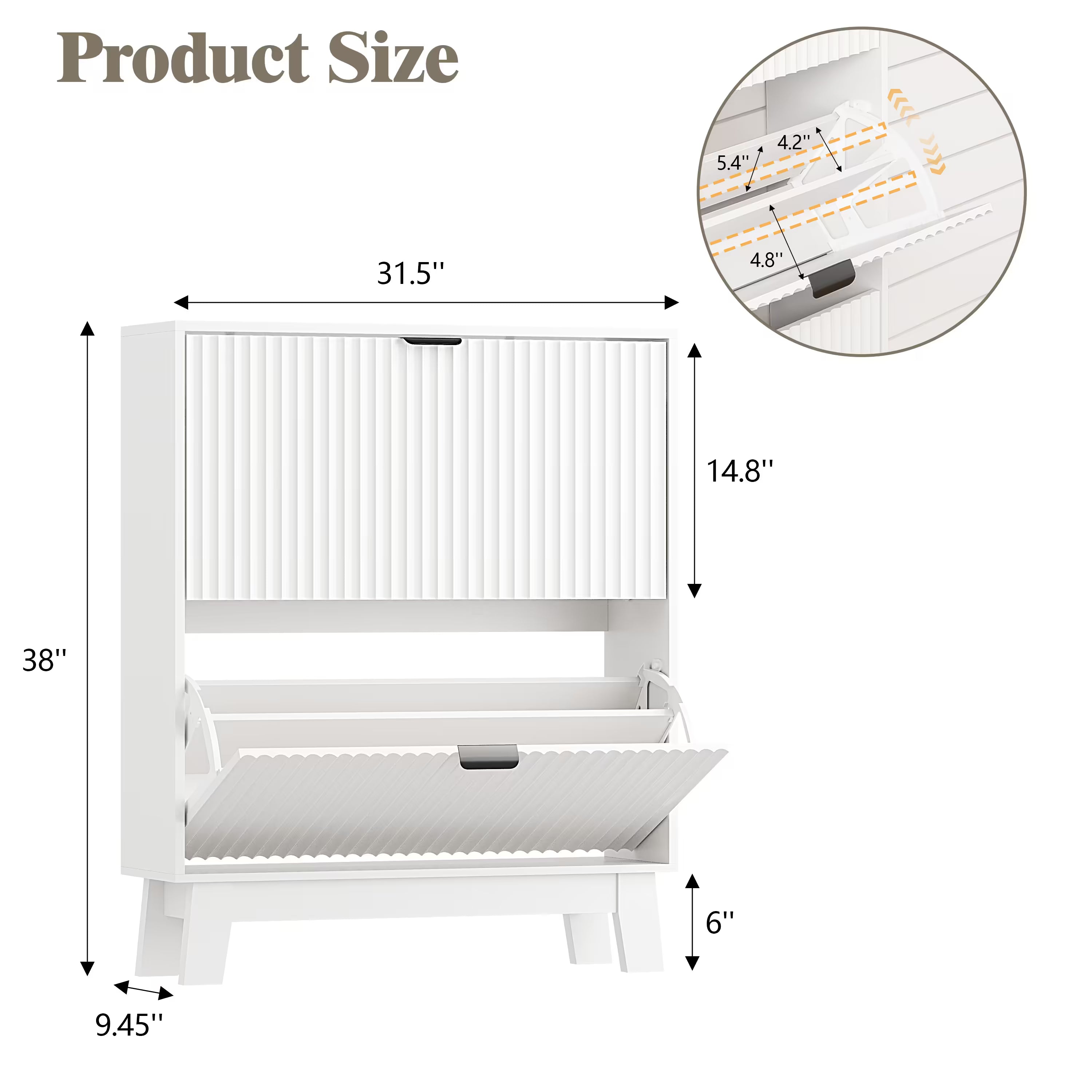 HLG136 Linea Anymaple white narrow shoe cabinet dimensions, 31.5 inch wide and 9.45 inch deep entryway storage