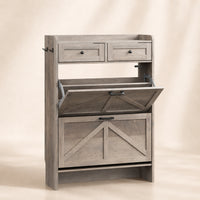 Anymaple Newport Gray 2-door shoe cabinet, 2-door shoe cabinet for entryway shoe storage