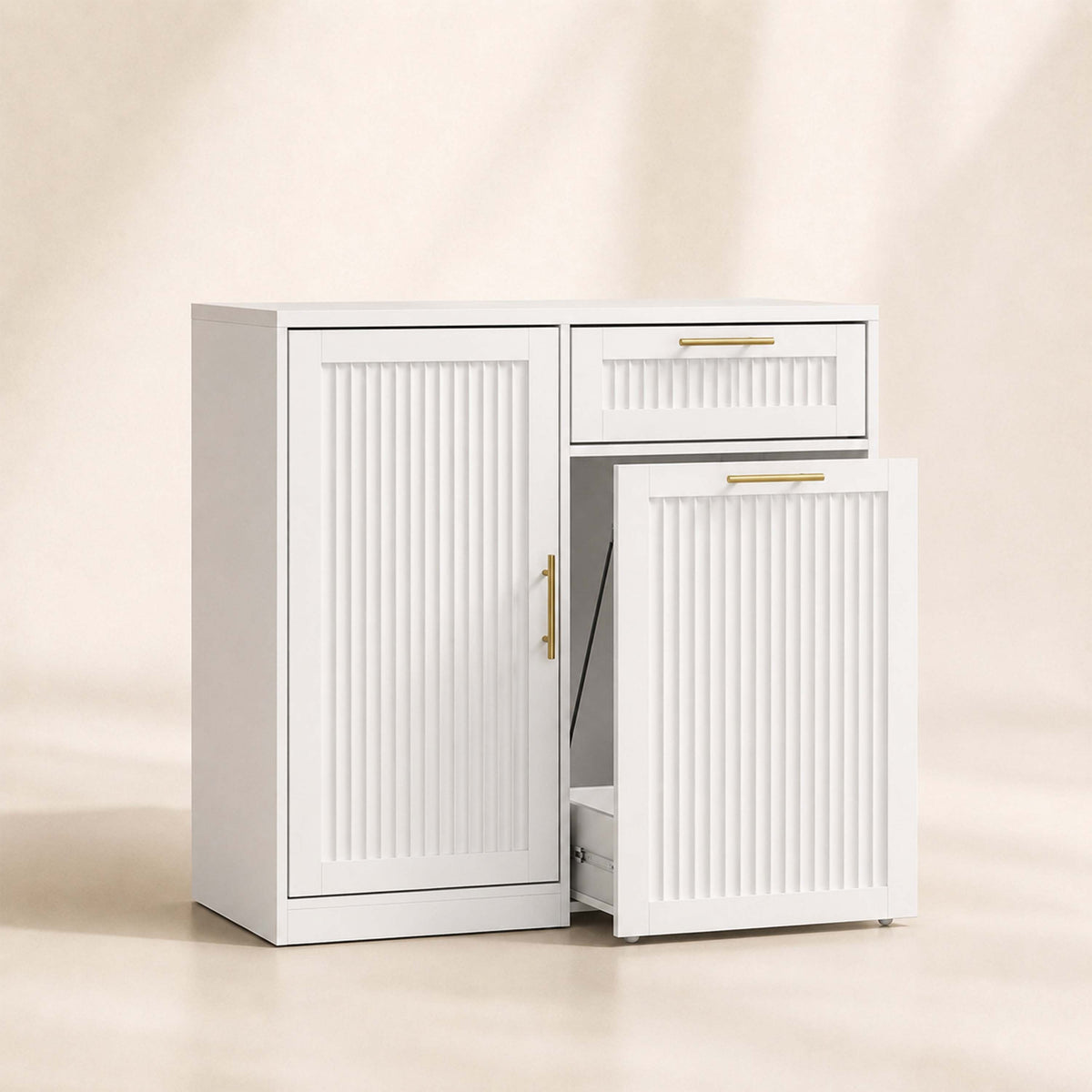 Linear 13 Gallons Pull Out Trash Can Cabinet with Storage