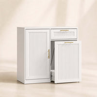 Linear 13 Gallons Pull Out Trash Can Cabinet with Storage