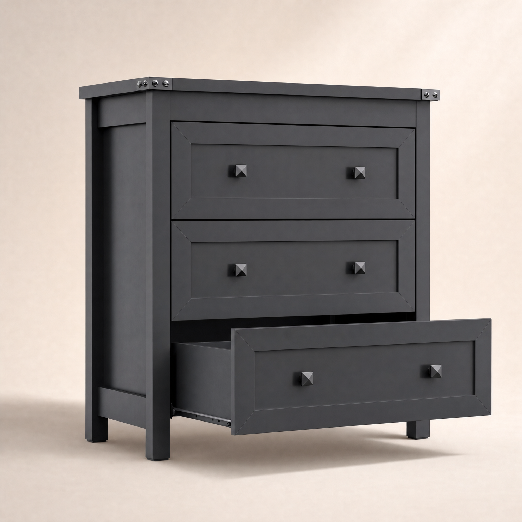 Sierra White 3-Drawer Dresser | Modern Farmhouse Accent Chest-White - main product image