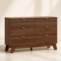 Linear Fluted 6-Drawer Wide Dresser