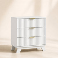 Linear Fluted 3-Drawer Nightstand