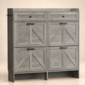 Newport Collection 4-Door Shoe Cabinet in Gray - front view