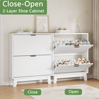 Linea Shoe Cabinet with 2 Flip Drawers