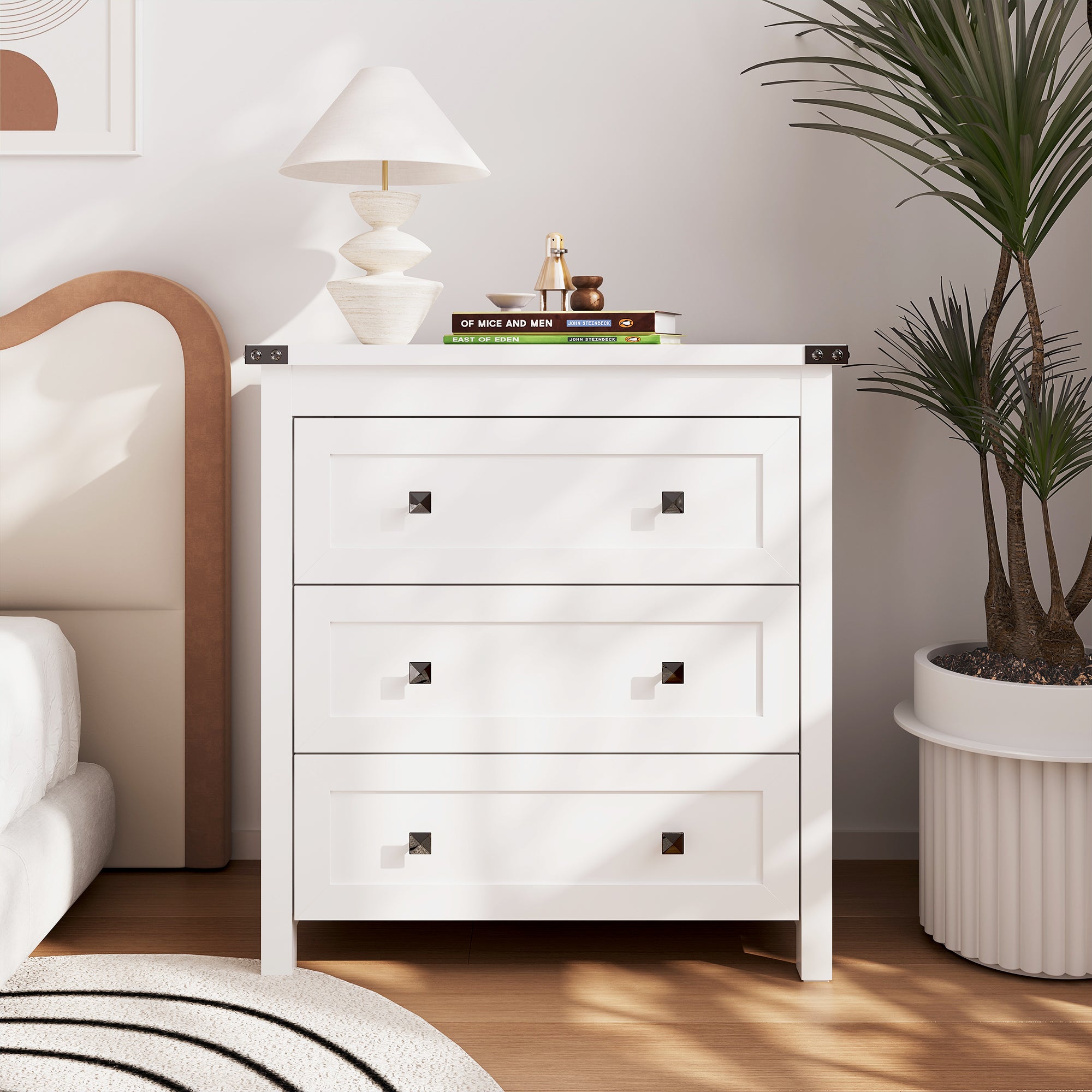 Sierra White 4-Drawer Dresser | Modern Farmhouse Accent Chest-White - main product image2