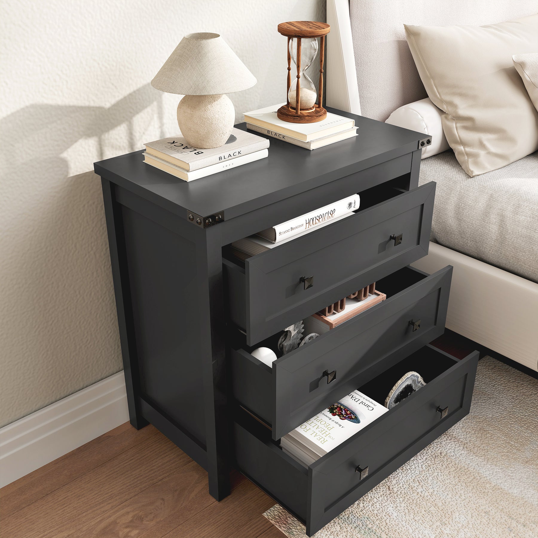 Sierra White 4-Drawer Dresser | Modern Farmhouse Accent Chest-White - main product image3