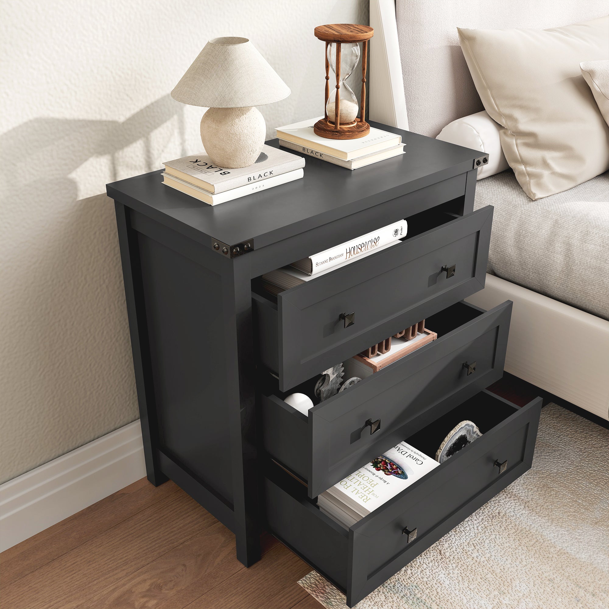 Sierra White 4-Drawer Dresser | Modern Farmhouse Accent Chest-White - main product image3