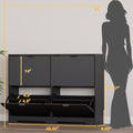 Linea Shoe Cabinet with 4 Flip Drawers