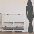 Linea Shoe Cabinet with 4 Flip Drawers