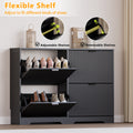 Linea Shoe Cabinet with 4 Flip Drawers