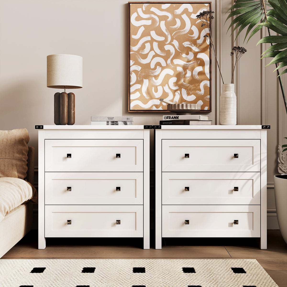 Sierra White 4-Drawer Dresser | Modern Farmhouse Accent Chest-White - main product image4