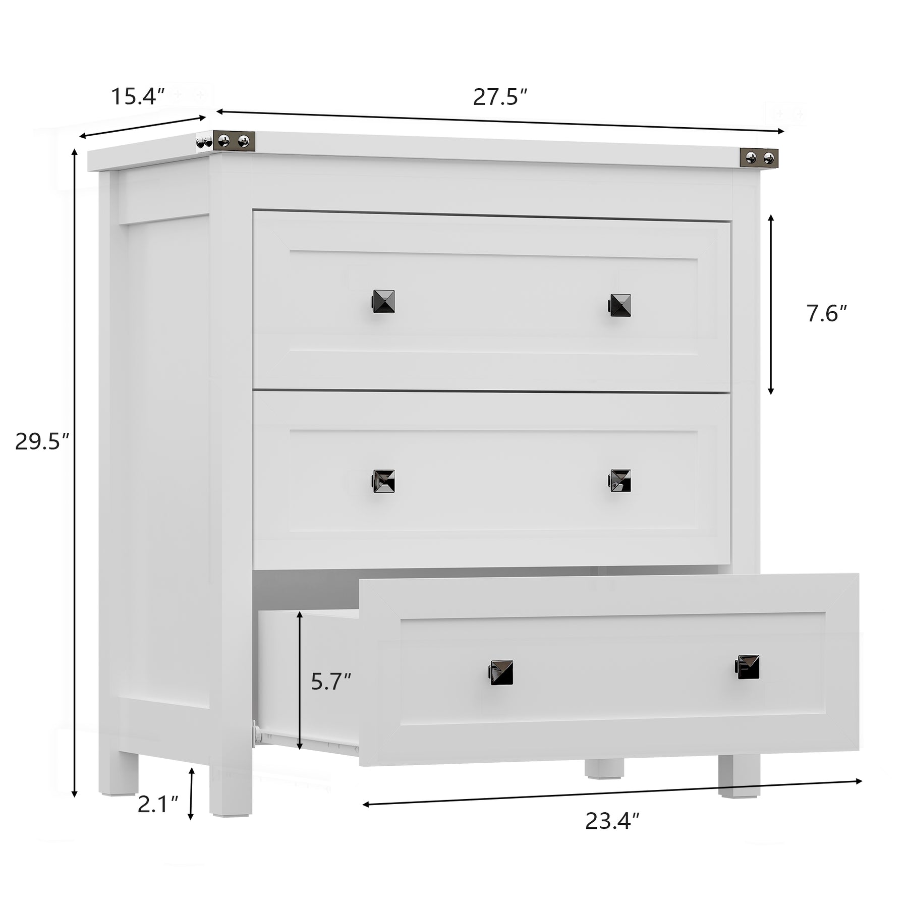 Sierra White 4-Drawer Dresser | Modern Farmhouse Accent Chest-White - main product image3