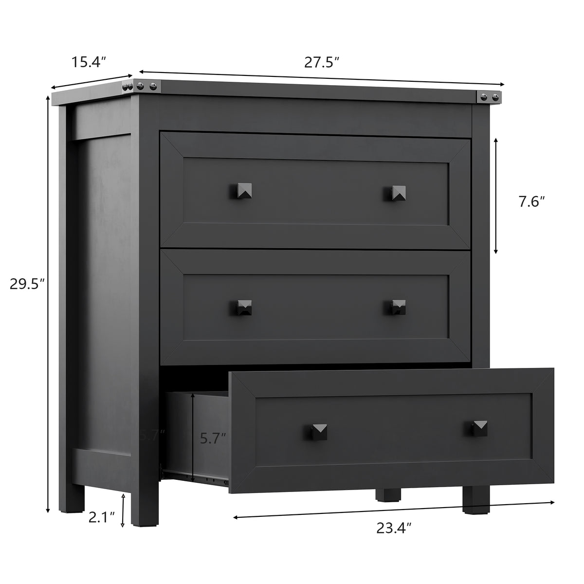 Sierra White 4-Drawer Dresser | Modern Farmhouse Accent Chest-White - main product image4