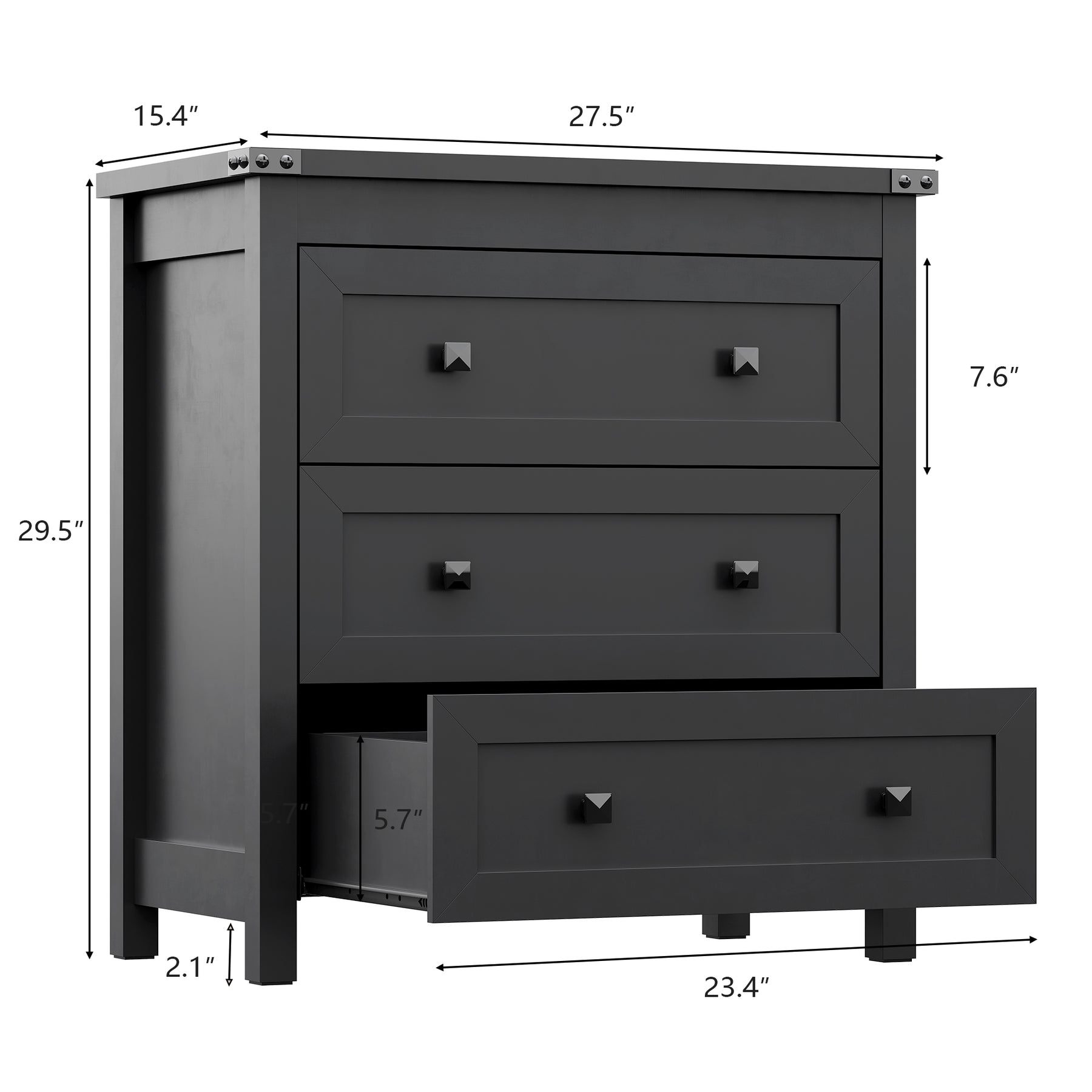 Sierra White 4-Drawer Dresser | Modern Farmhouse Accent Chest-White - main product image4