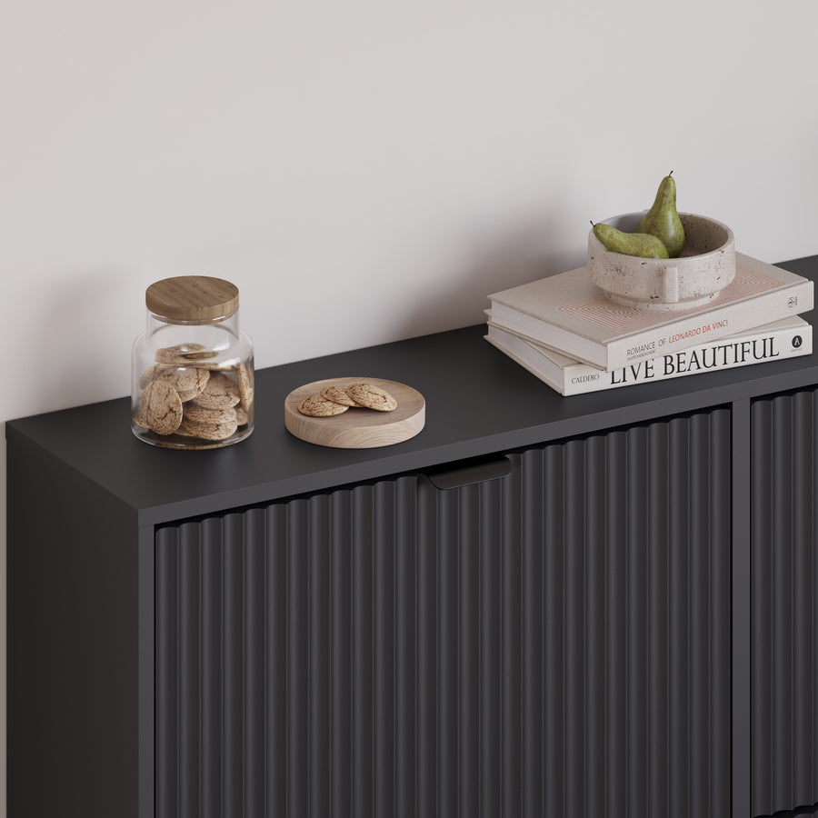 Linea Shoe Cabinet with 4 Flip Drawers