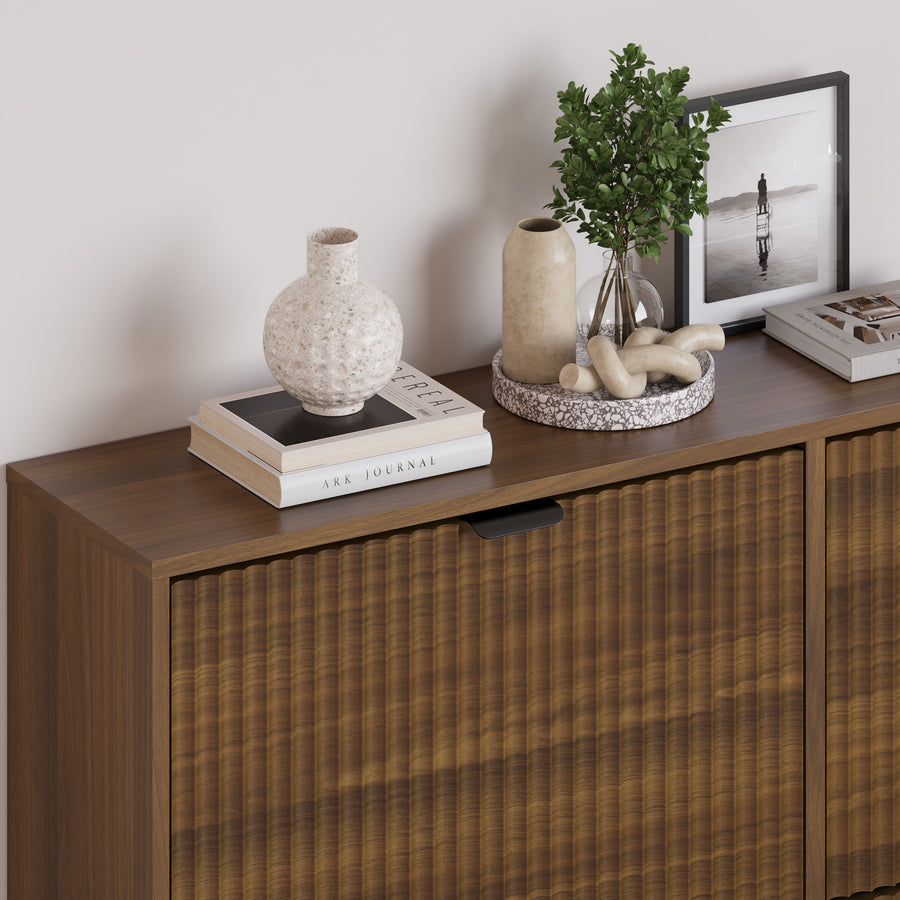 Linea Shoe Cabinet with 4 Flip Drawers