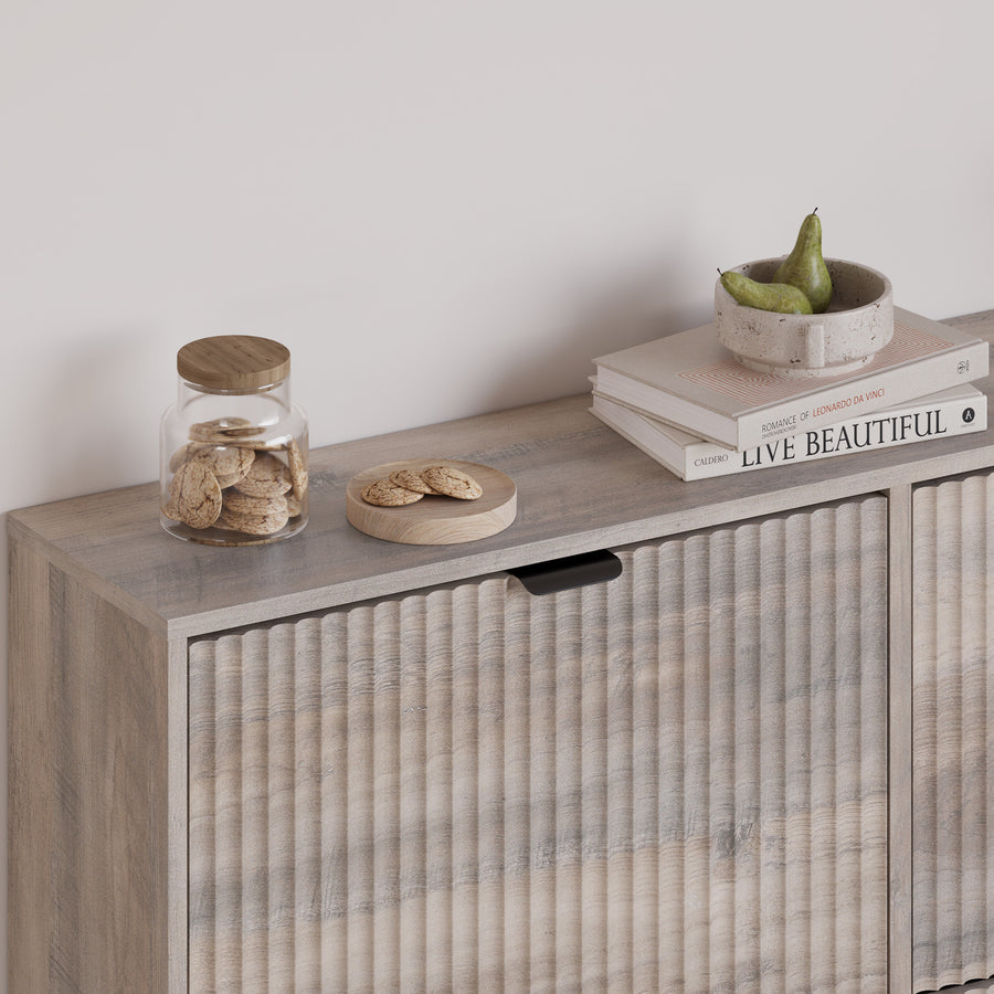 Linea Shoe Cabinet with 4 Flip Drawers