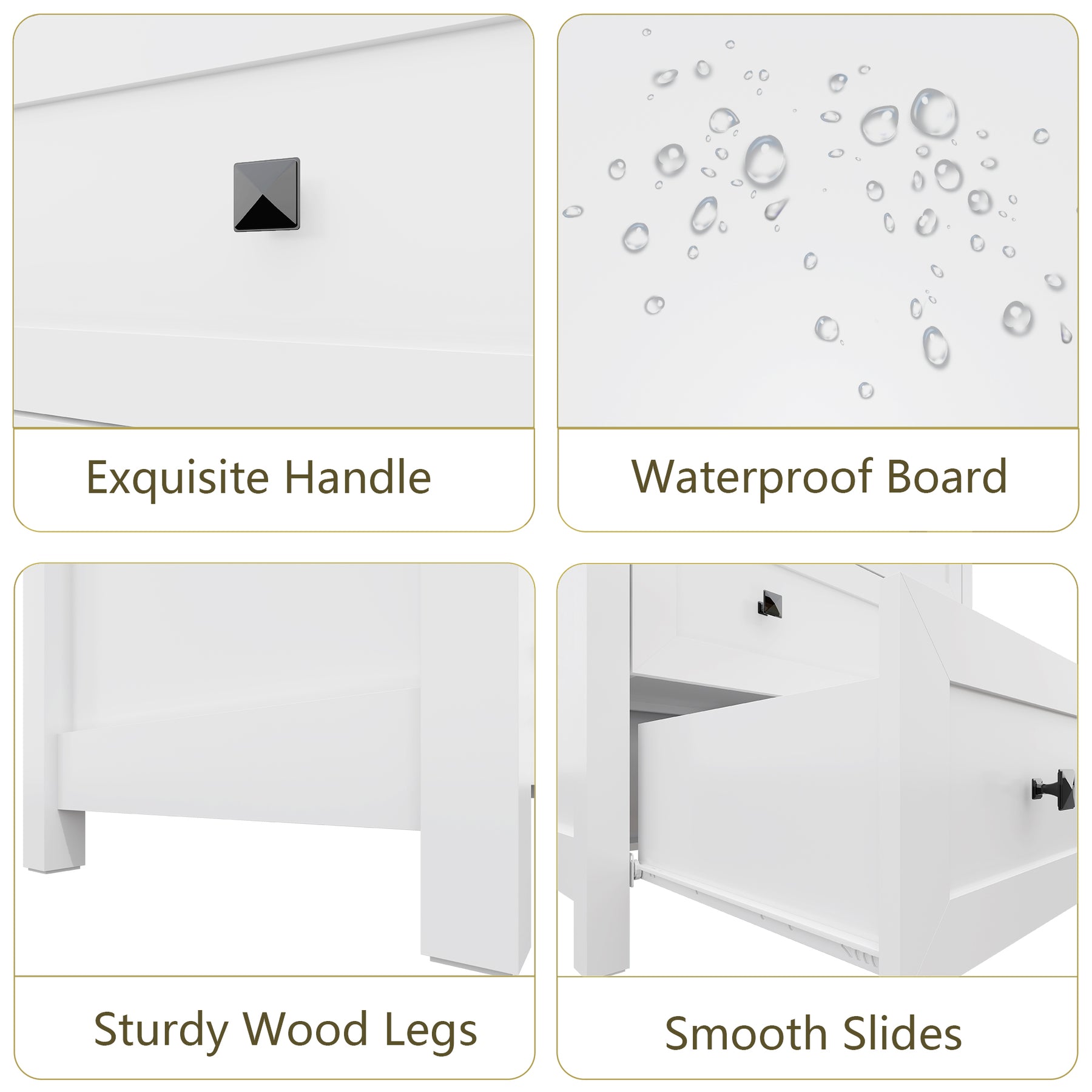 Sierra White 4-Drawer Dresser | Modern Farmhouse Accent Chest-White - main product image5