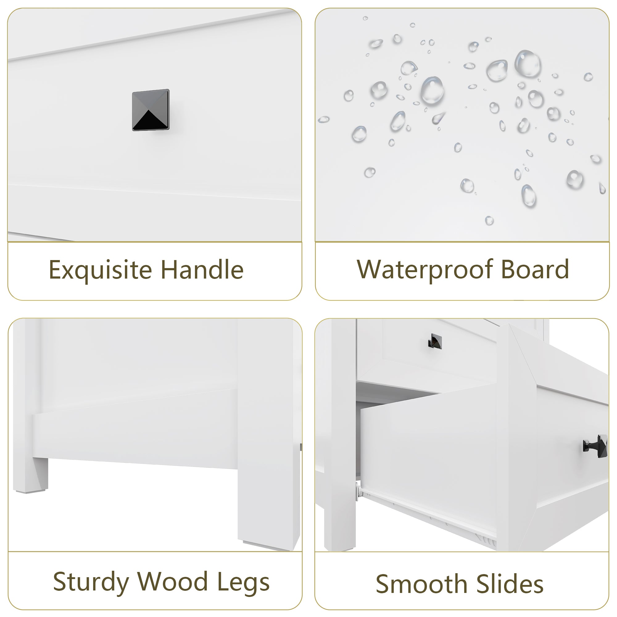 Sierra White 4-Drawer Dresser | Modern Farmhouse Accent Chest-White - main product image5