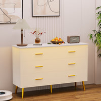 Anymple 6-Dresser with LED Lights, Modern Large Capacity Storage Cabinet, Living Room, Hallway