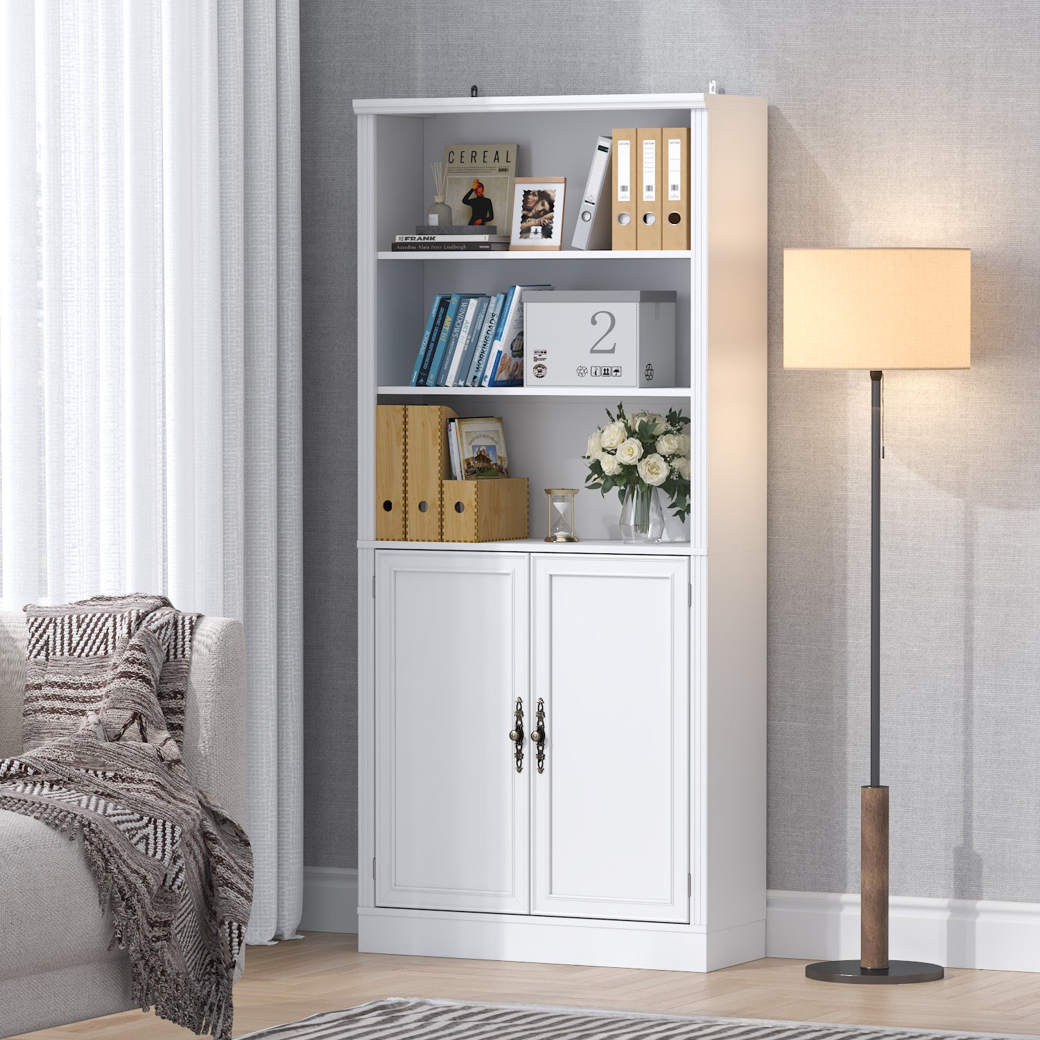 The Serene Slim Tower | Minimalist Vertical Open Bookshelf