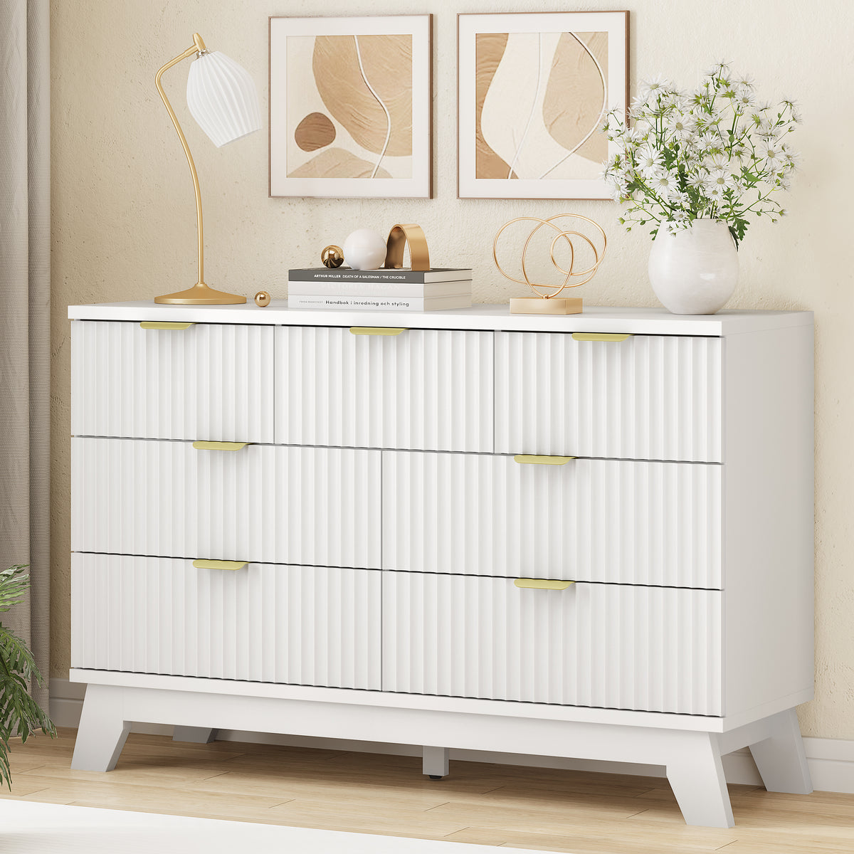 Linear Fluted 7-Drawer Dresser