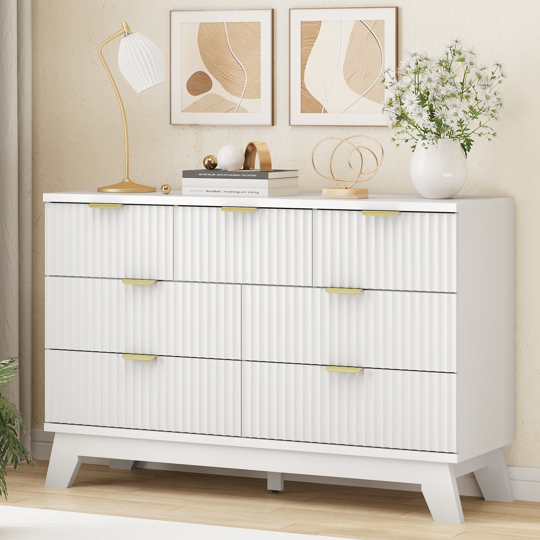 Linear Fluted 7-Drawer Dresser