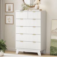 Linear Fluted Tall 6-Drawer Chest