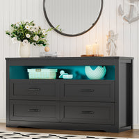 Liora 47" Four-Drawer Dresser with LED Shelf