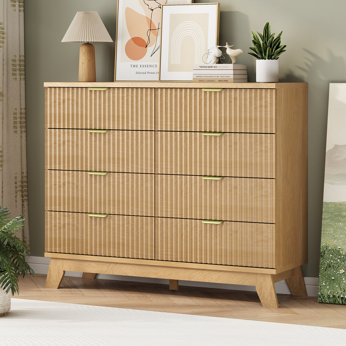 Linear Fluted 8-Drawer High Dresser