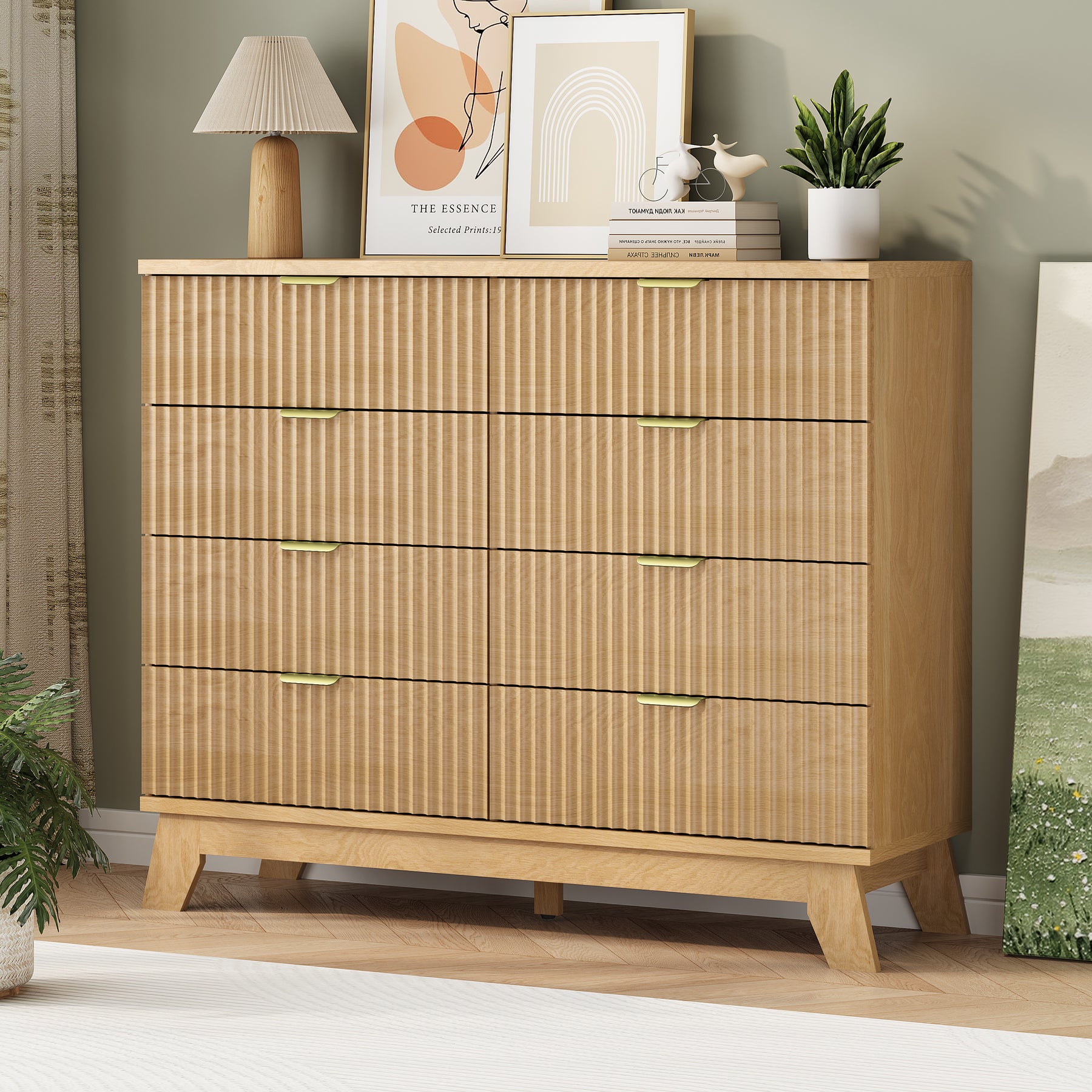 Linear Fluted 8-Drawer High Dresser