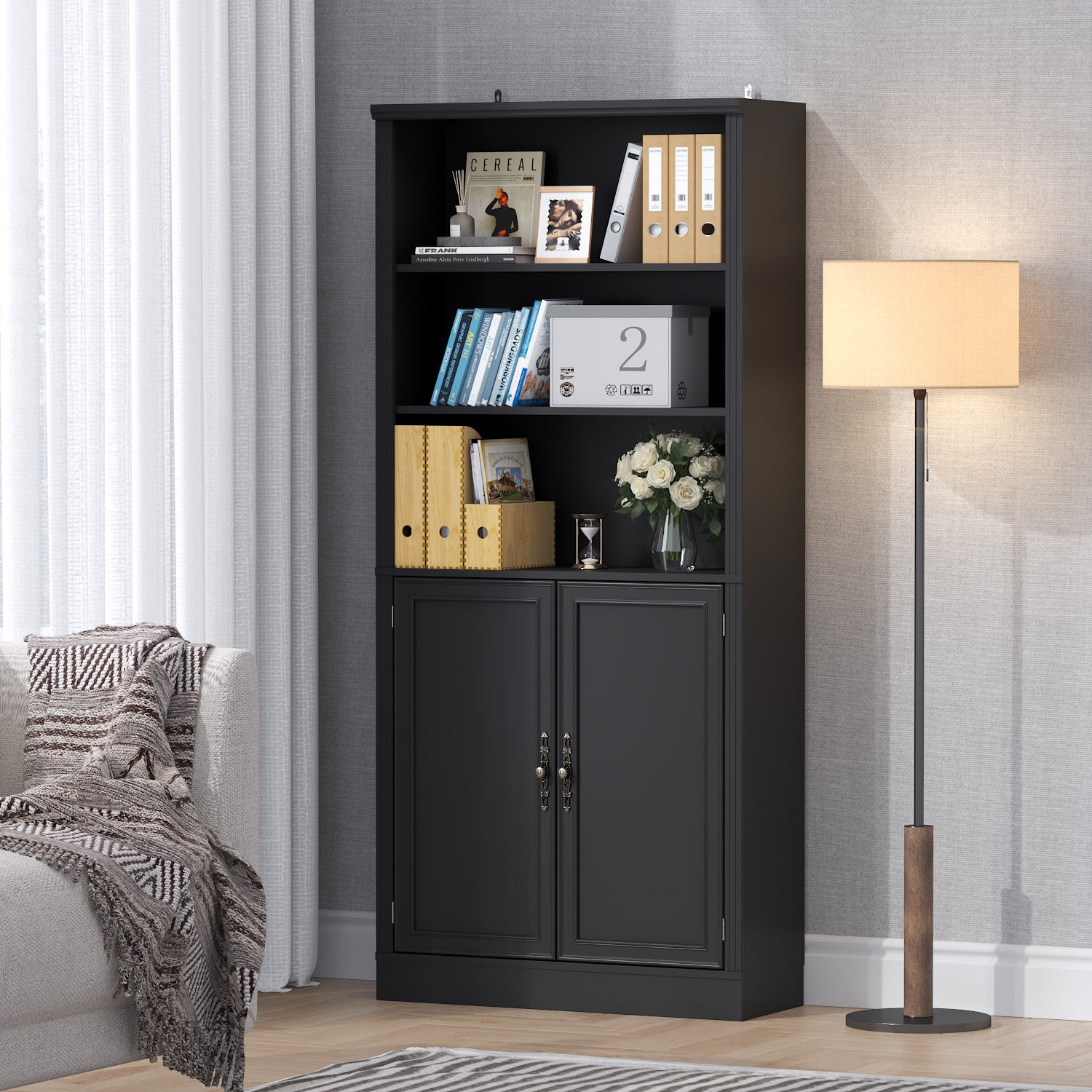 Marlowe 72'' Tall Bookcase with Doors