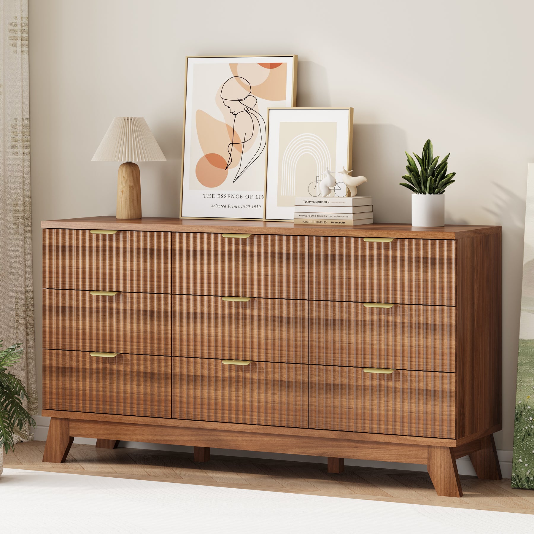 Linea 9-Drawer Fluted Dresser