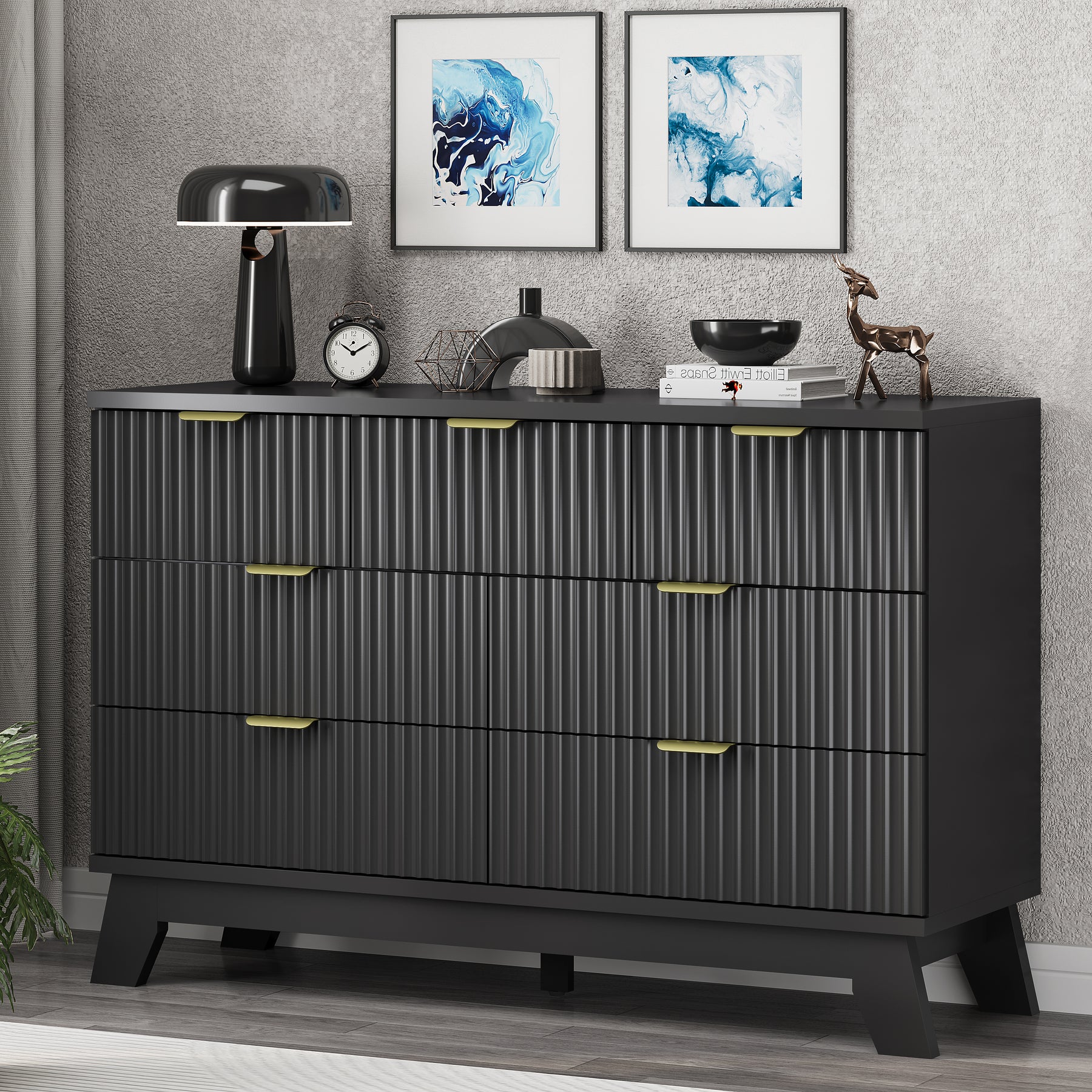 Linear Fluted 7-Drawer Dresser