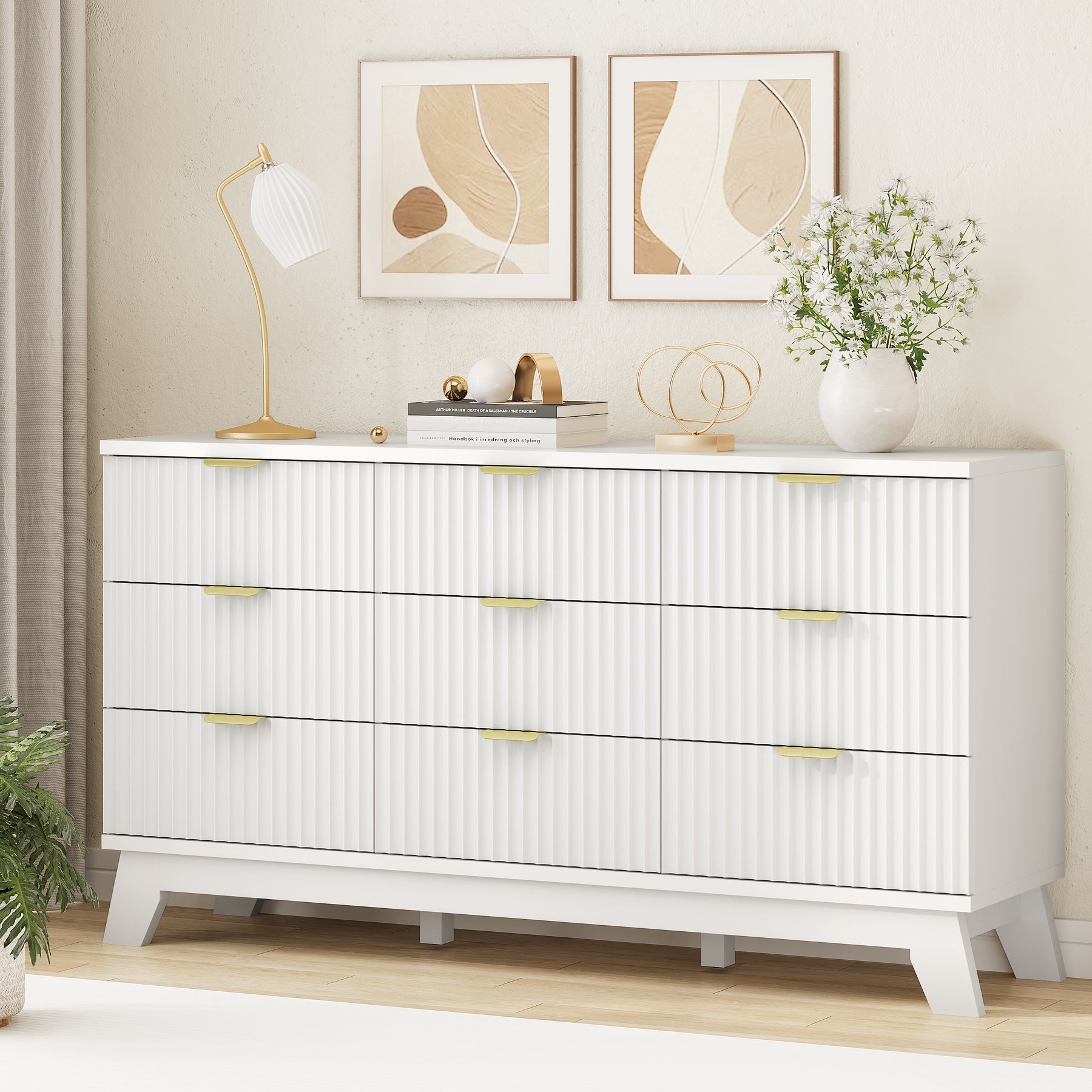 Linea 9-Drawer Fluted Dresser