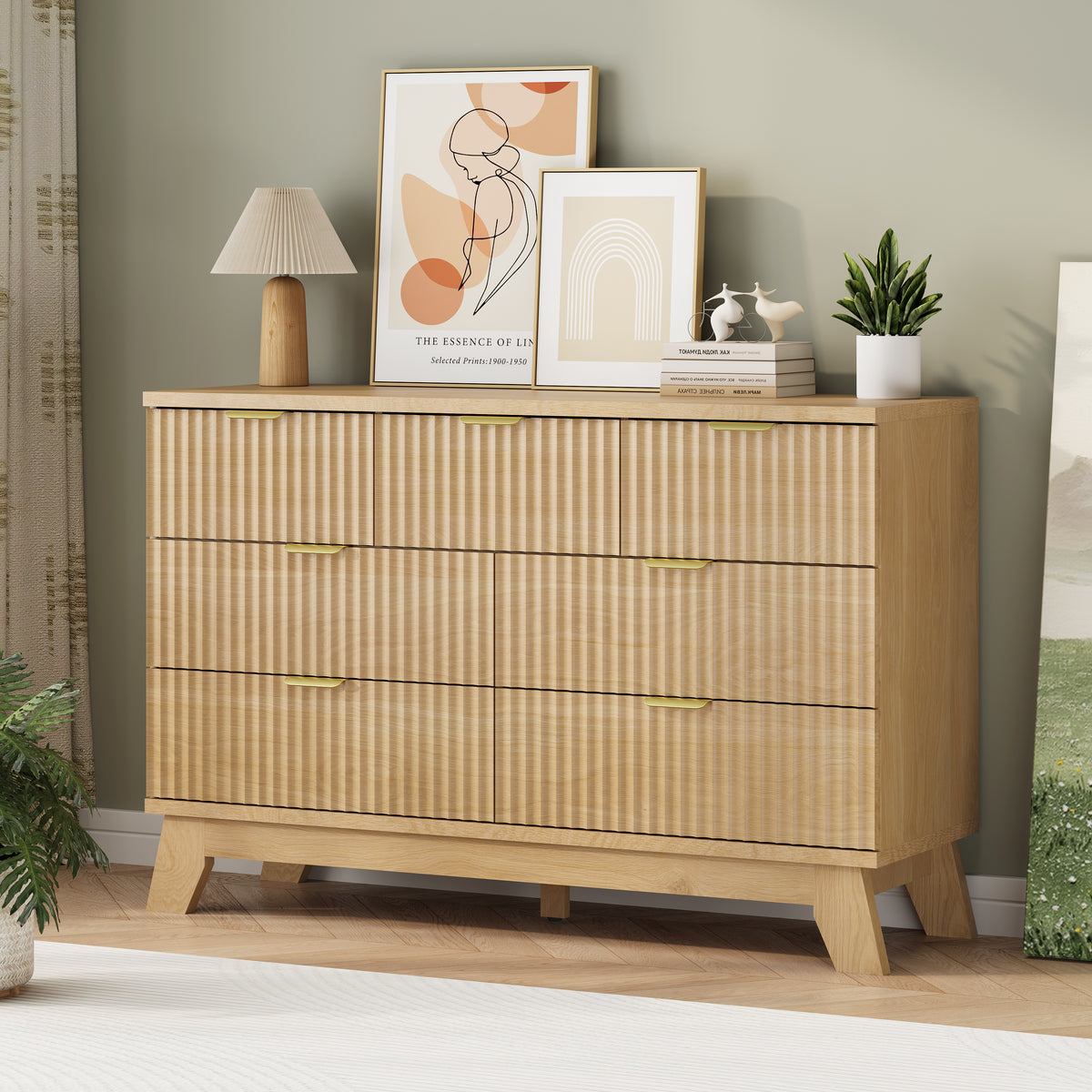 Linear Fluted 7-Drawer Dresser
