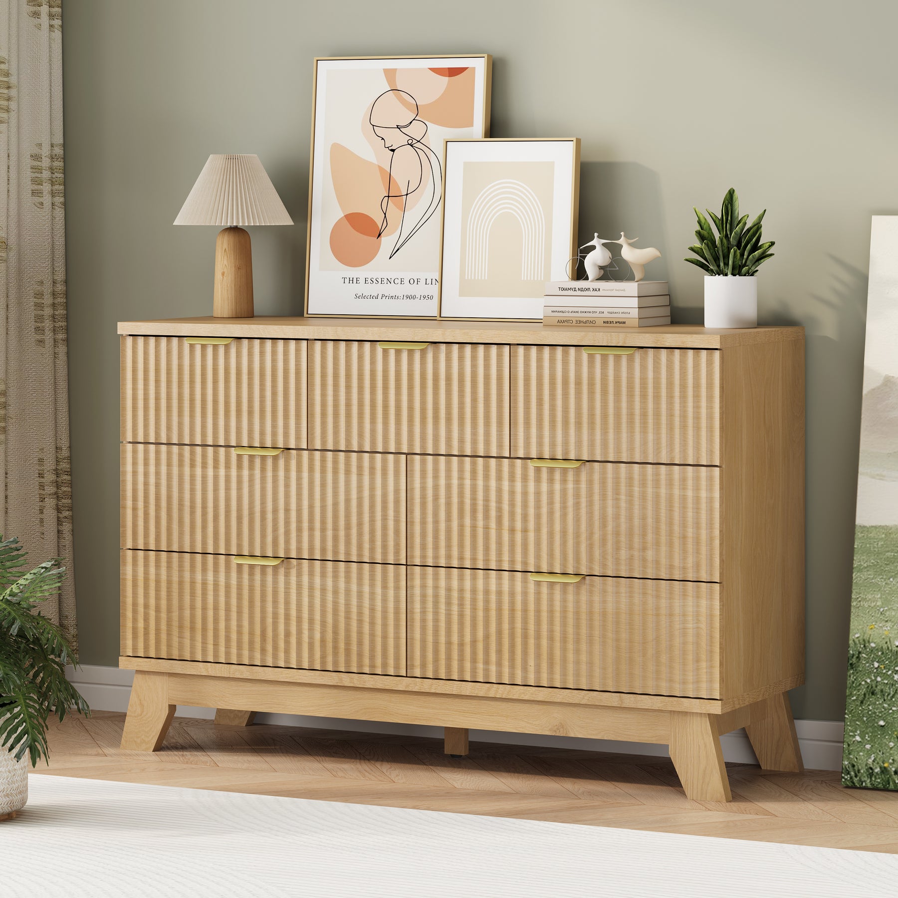 Linear Fluted 7-Drawer Dresser