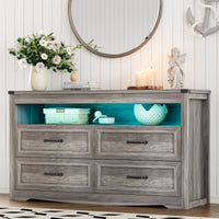 Liora 47" Four-Drawer Dresser with LED Shelf