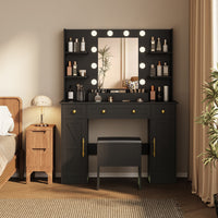 Anymaple Vanity Desk with Mirror & Lights